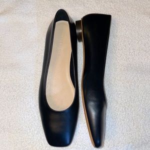 EVERLANE shoes 10 M BLACK leather made in ITALY flats classic NEW with b…